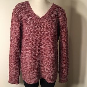 Vanity Tie Back V Neck Chunky Sweater - Size XL